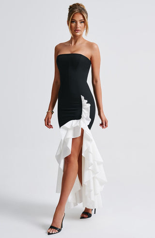 Angelina Maxi Dress - Black/White - glavon