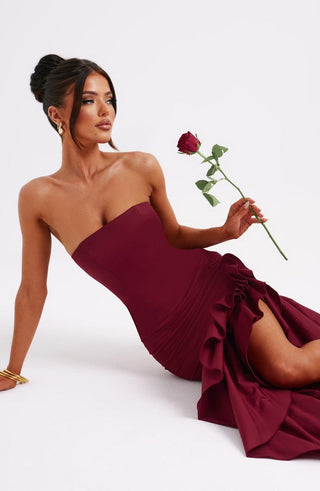 Angelina Maxi Dress - Burgundy - glavon