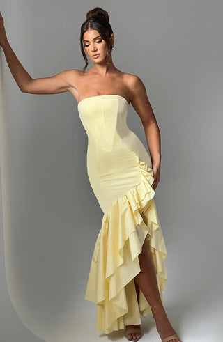 Angelina Maxi Dress - Lemon - glavon