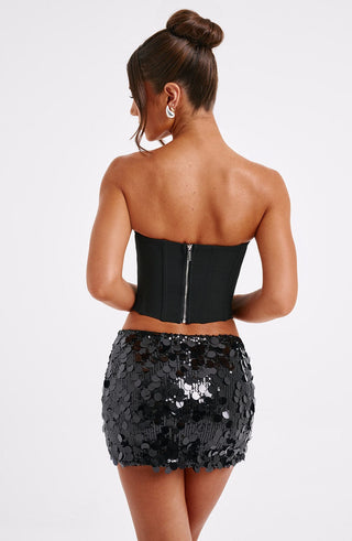 Anissa Mini Skirt - Black - glavon