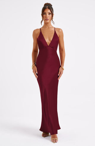 Anja Maxi Dress - Burgundy - glavon