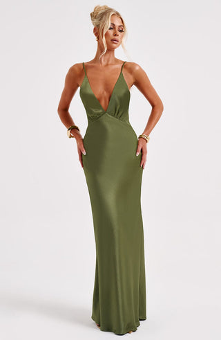 Anja Maxi Dress - Khaki - glavon