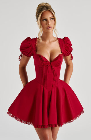 Annie Mini Dress - Red - glavon