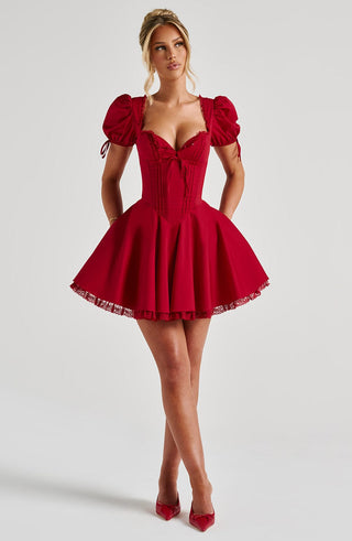 Annie Mini Dress - Red - glavon