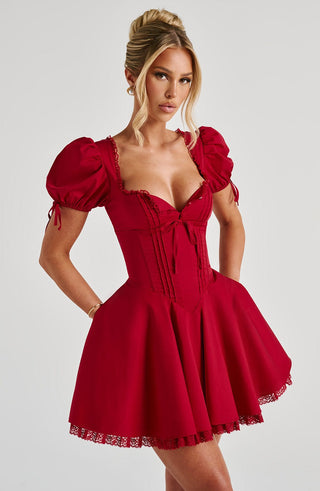 Annie Mini Dress - Red - glavon