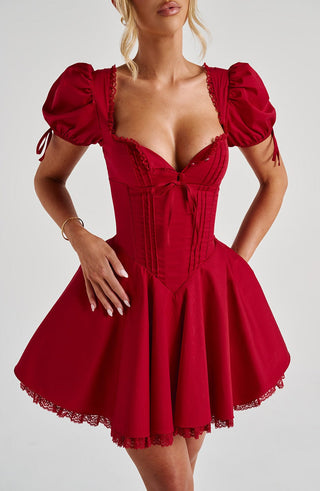 Annie Mini Dress - Red - glavon
