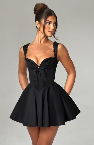 Antonella Mini Dress - Black - glavon