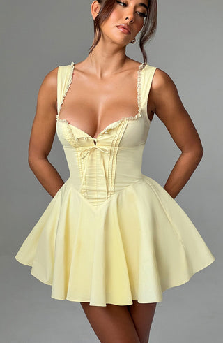 Antonella Mini Dress - Lemon - glavon