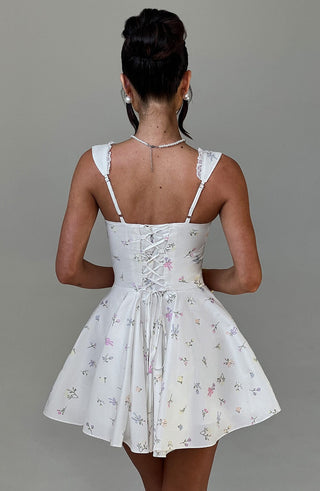 Antonella Mini Dress - Multi Floral Print - glavon