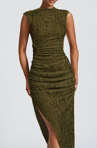 Aphrodite Midi Dress - Khaki - glavon