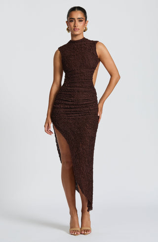 Aphrodite Midi Dress - Plum Brown - glavon