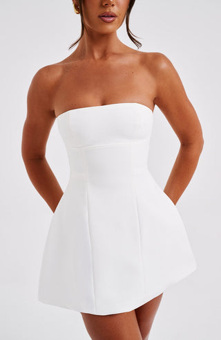 Asha Mini Dress - Ivory - glavon