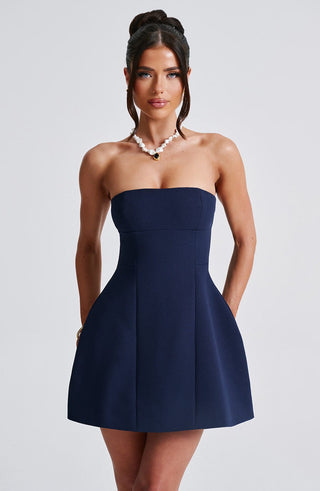 Asha Mini Dress - Navy - glavon