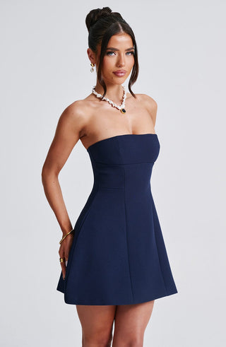 Asha Mini Dress - Navy - glavon