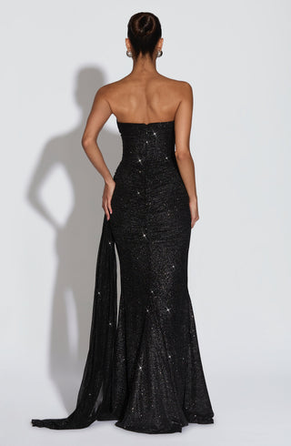 Ashika Maxi Dress - Black Sparkle - glavon