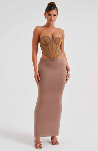 Astrid Maxi Skirt - Chocolate - glavon