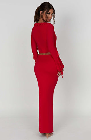 Astrid Maxi Skirt - Red - glavon