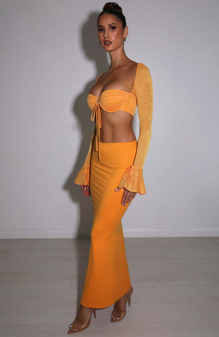 Astrid Maxi Skirt - Tangerine - glavon