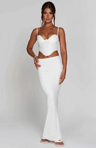 Astrid Maxi Skirt - White - glavon
