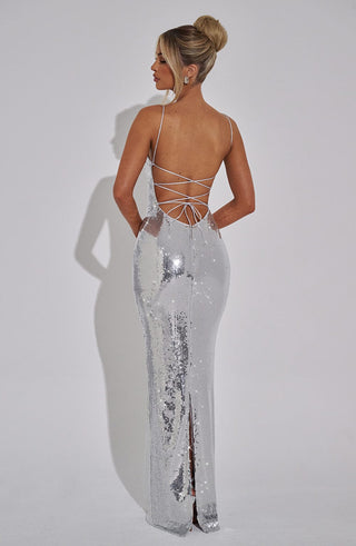 Atari Maxi Dress - Silver - glavon