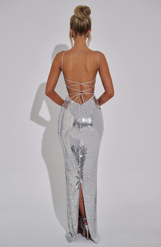 Atari Maxi Dress - Silver - glavon