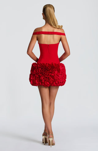 Aveta Mini Dress - Red - glavon