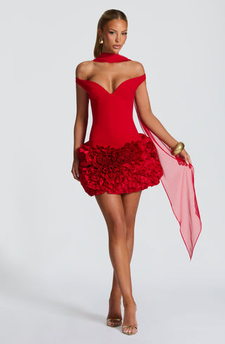 Aveta Mini Dress - Red - glavon
