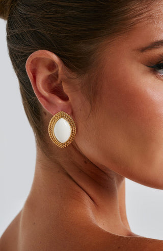Azra Earrings - Ivory/Gold - glavon