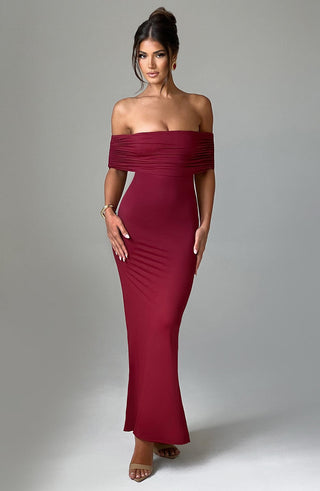 Belinda Maxi Dress - Burgundy - glavon