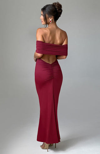 Belinda Maxi Dress - Burgundy - glavon