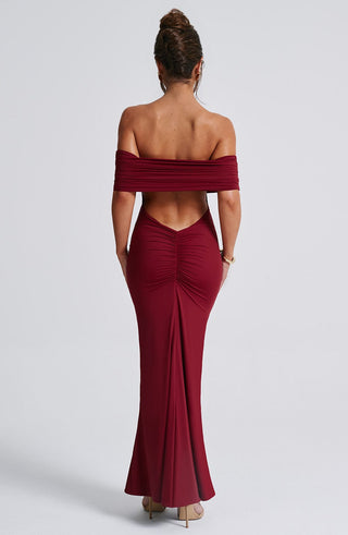 Belinda Maxi Dress - Burgundy - glavon