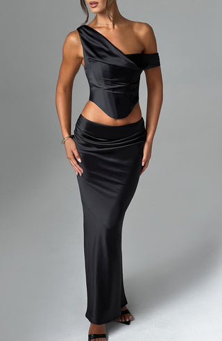 Bernadette Maxi Skirt - Black - glavon
