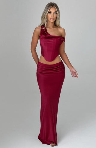 Bernadette Maxi Skirt - Burgundy - glavon