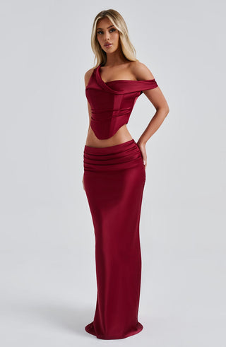 Bernadette Maxi Skirt - Burgundy - glavon