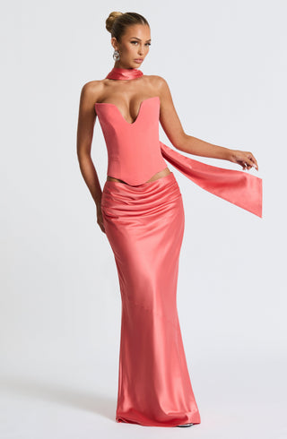 Bernadette Maxi Skirt - Coral Pink - glavon