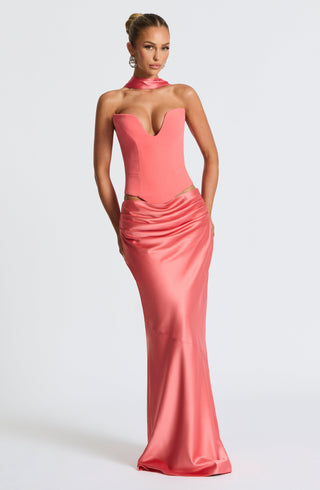 Bernadette Maxi Skirt - Coral Pink - glavon