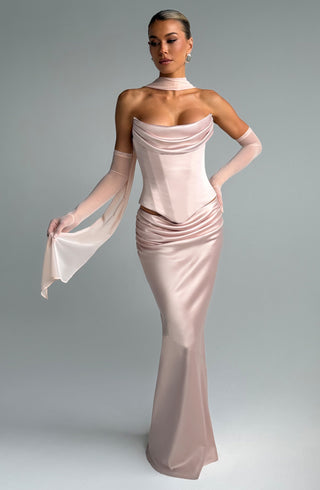 Bernadette Maxi Skirt - Soft Peach - glavon