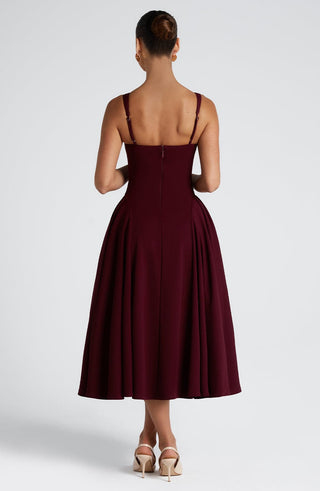 Betty Midi Dress - Cherry Lacquer - glavon