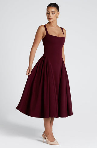 Betty Midi Dress - Cherry Lacquer - glavon