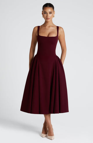 Betty Midi Dress - Cherry Lacquer - glavon