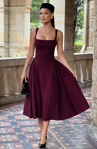 Betty Midi Dress - Cherry Lacquer - glavon