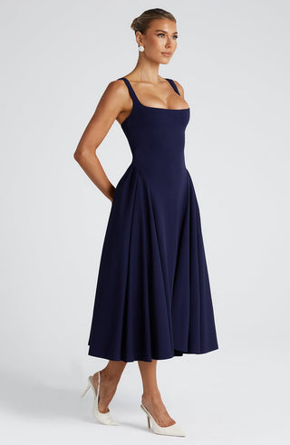 Betty Midi Dress - Navy - glavon