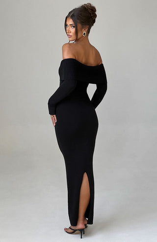 Beverley Knit Maxi Dress - Black - glavon