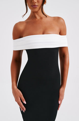Bex Midi Dress - Black/White - glavon