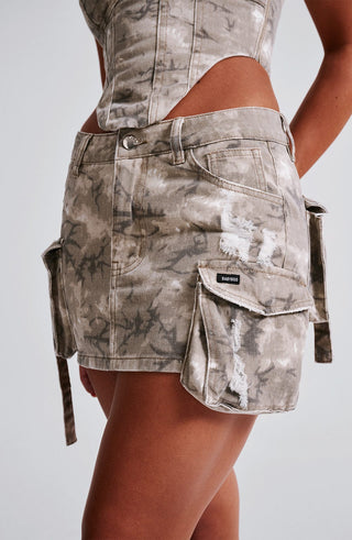 Billie Mini Skirt - Camo Print - glavon