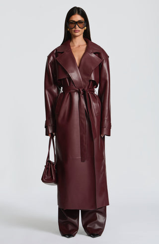 Bridget Trench Coat - Plum - glavon