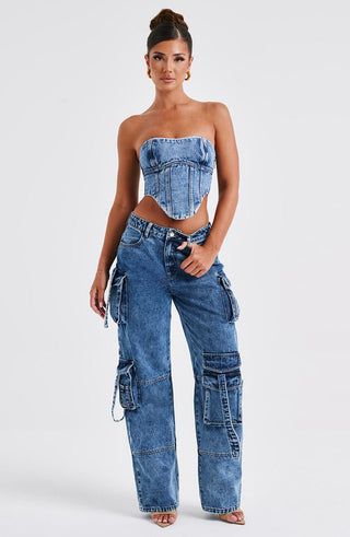 Brooklyn Cargo Pant - Dark Wash - glavon