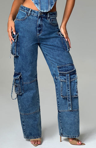 Brooklyn Cargo Pant - Dark Wash - glavon