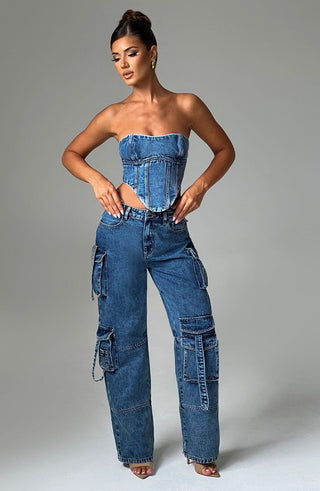Brooklyn Cargo Pant - Dark Wash - glavon