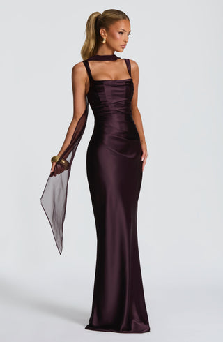 Calanthe Maxi Dress - Plum - glavon